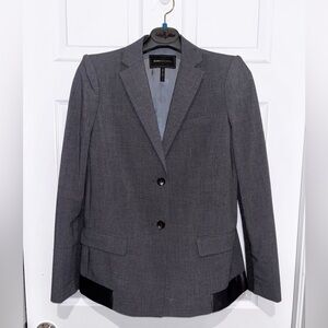 BCBGMAXAZRIA  Blazer Size S Kana Heather Jacket Satin Trim Gray​​​
